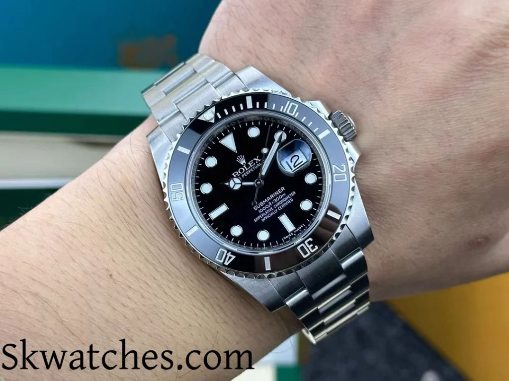 replica Rolex Submariner 116610LN Watch - Wearing picture
