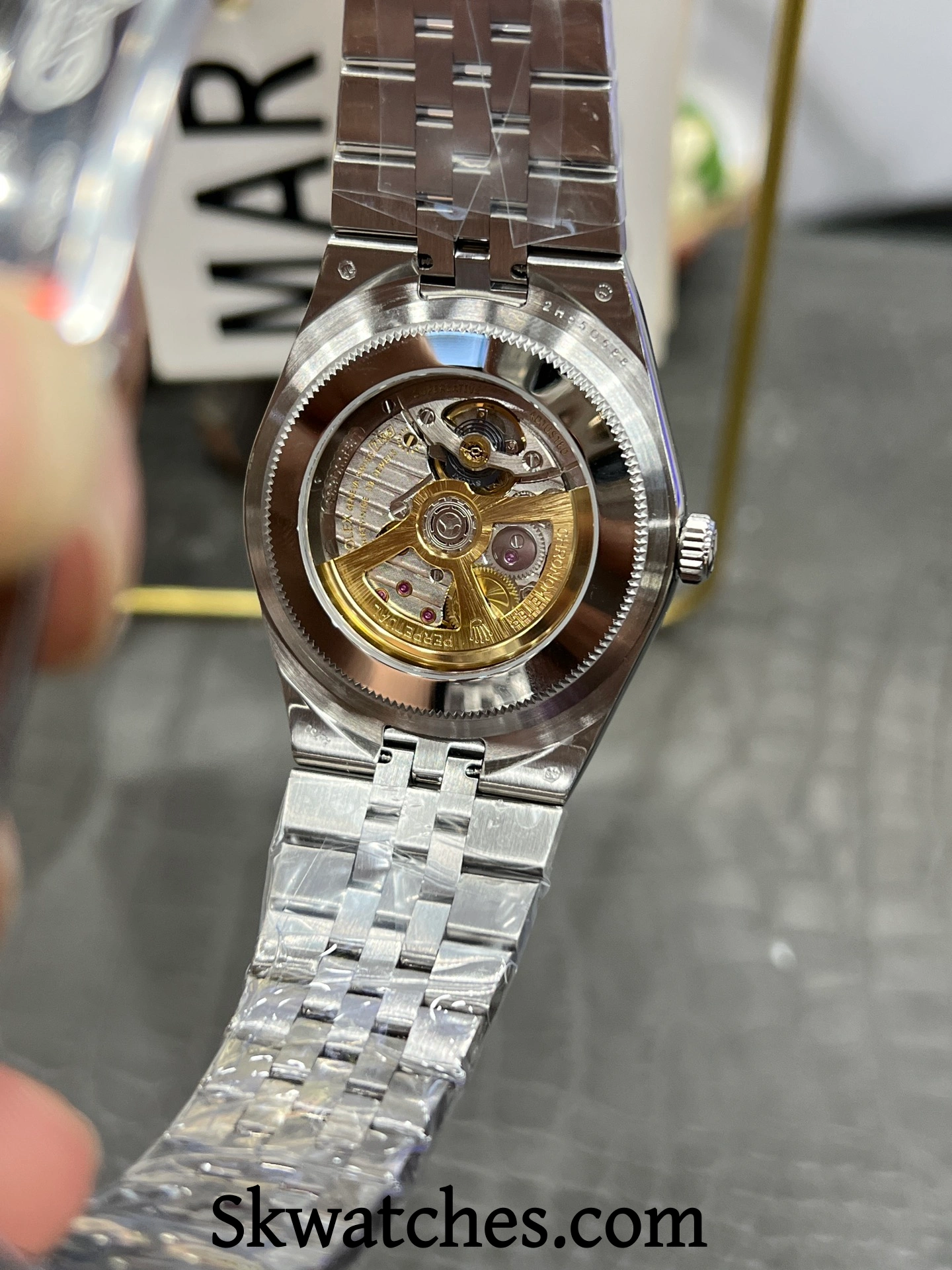 Replica Land Dweller dial texture honeycomb pattern close up